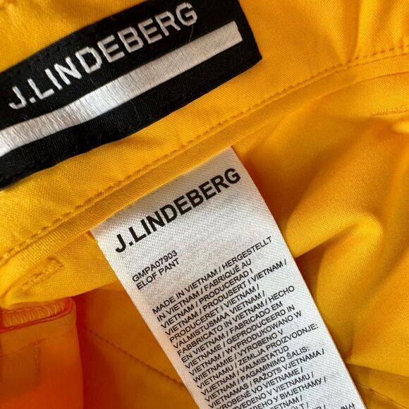 NWT J. Lindeberg Men’s Elof Golf Pant Lightweight- Color Citrus Yellow - 30/32 - Picture 11 of 13